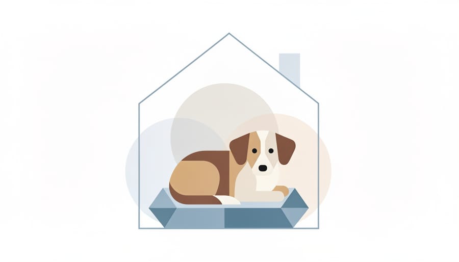 Foster volunteer relaxing on the floor with a dog in a home living room
